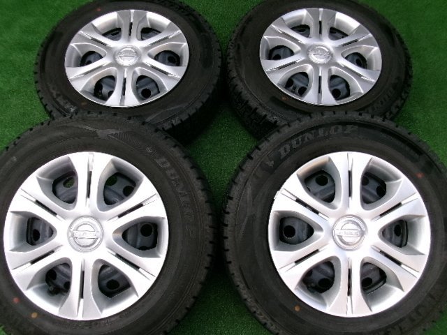 送料無料，豊富な バリ山 日産 E12 ノート 純正 スチールホイール スタッドレス 4本SET 14インチ 185/70R14 ダンロップ WINTERMAXX ウィンターマックス WM02(スタッドレスタイヤ)｜売買されたオークション情報、yahooの商 4穴