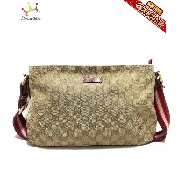 グッチ GUCCI ショルダーバッグ 189749 GG柄 ジャガード×レザー