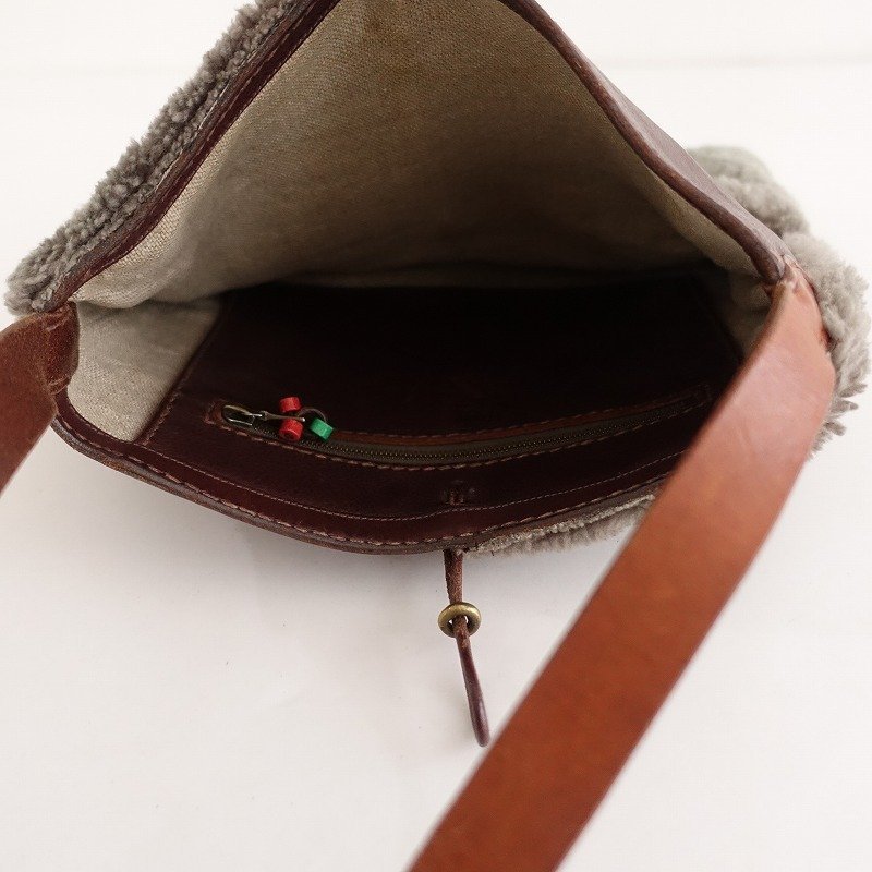 アンリークイール HENRY CUIR *レザー×ボアショルダーバッグ*かばんサコッシュ斜め掛け1022(ba10-2210-147)【20K22】 HENRY CUIR アンリークイール アンリークイール&frasl;ショルダーバッグ&frasl;ダークブラウン&frasl;レザーの買取 ナチュラルブランド宅配買取専門店 アンリークイール（バッグ｜バッグ・小物・ブランド