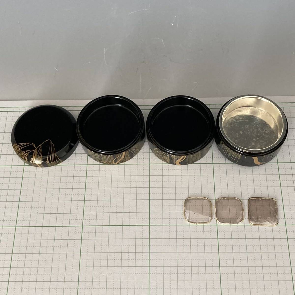 茶道具 柳の図 蒔絵重香合 箕輪一星 竹蒔絵食籠 ナス香合 香合 共箱