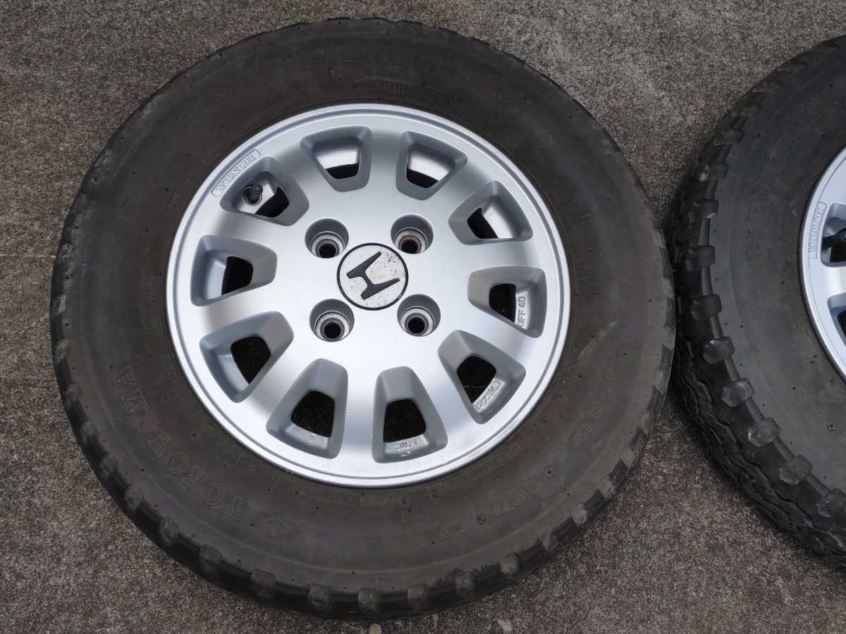 ホンダ純正アルミホイール 12インチ タイヤ付き 中古 145R12 2本のみ