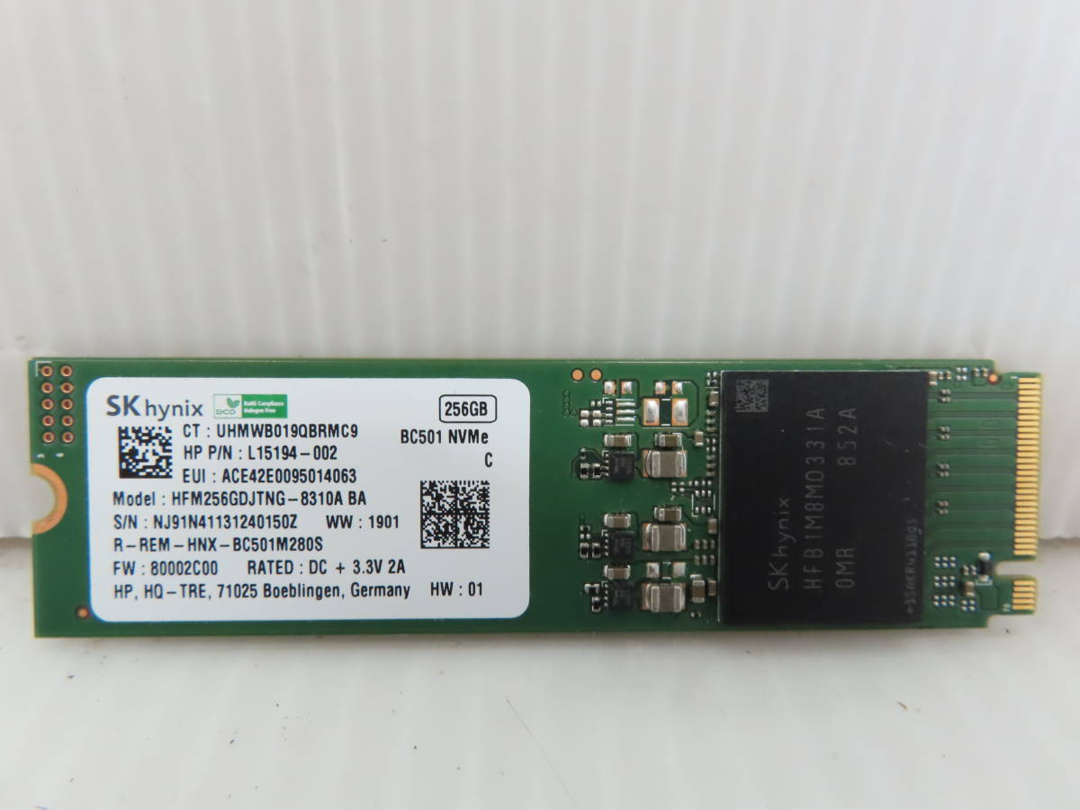 SK hynix HFM256GDJTNG-8310A SSD 256GB BC501 NVMe 使用時間127時間(256GB～)｜売買され ...