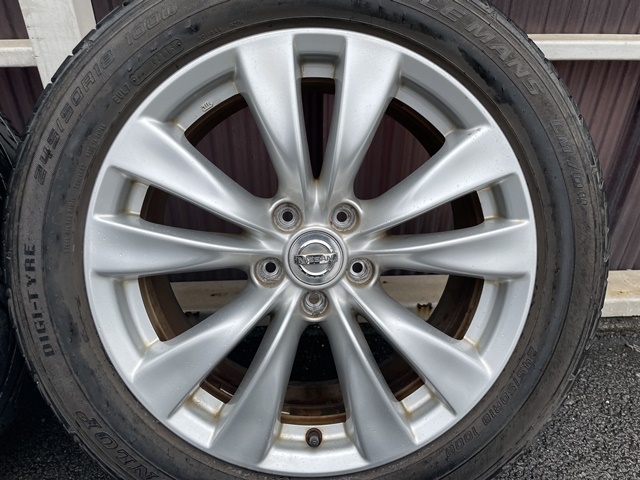 NISSAN ニッサン Y51 HY51 フーガ 純正 245/50R18 5H PCD114.3 ENKEI エンケイ製 ダンロップ ルマン 中古品 フーガ 純正(パーツ)の中古 -y51 HY51 Y51 純正ドレスアップ