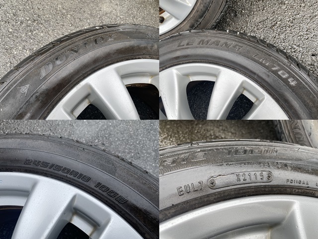 NISSAN ニッサン Y51 HY51 フーガ 純正 245/50R18 5H PCD114.3 ENKEI エンケイ製 ダンロップ ルマン 中古品 フーガ 純正(パーツ)の中古 -y51 HY51 Y51 純正ドレスアップ