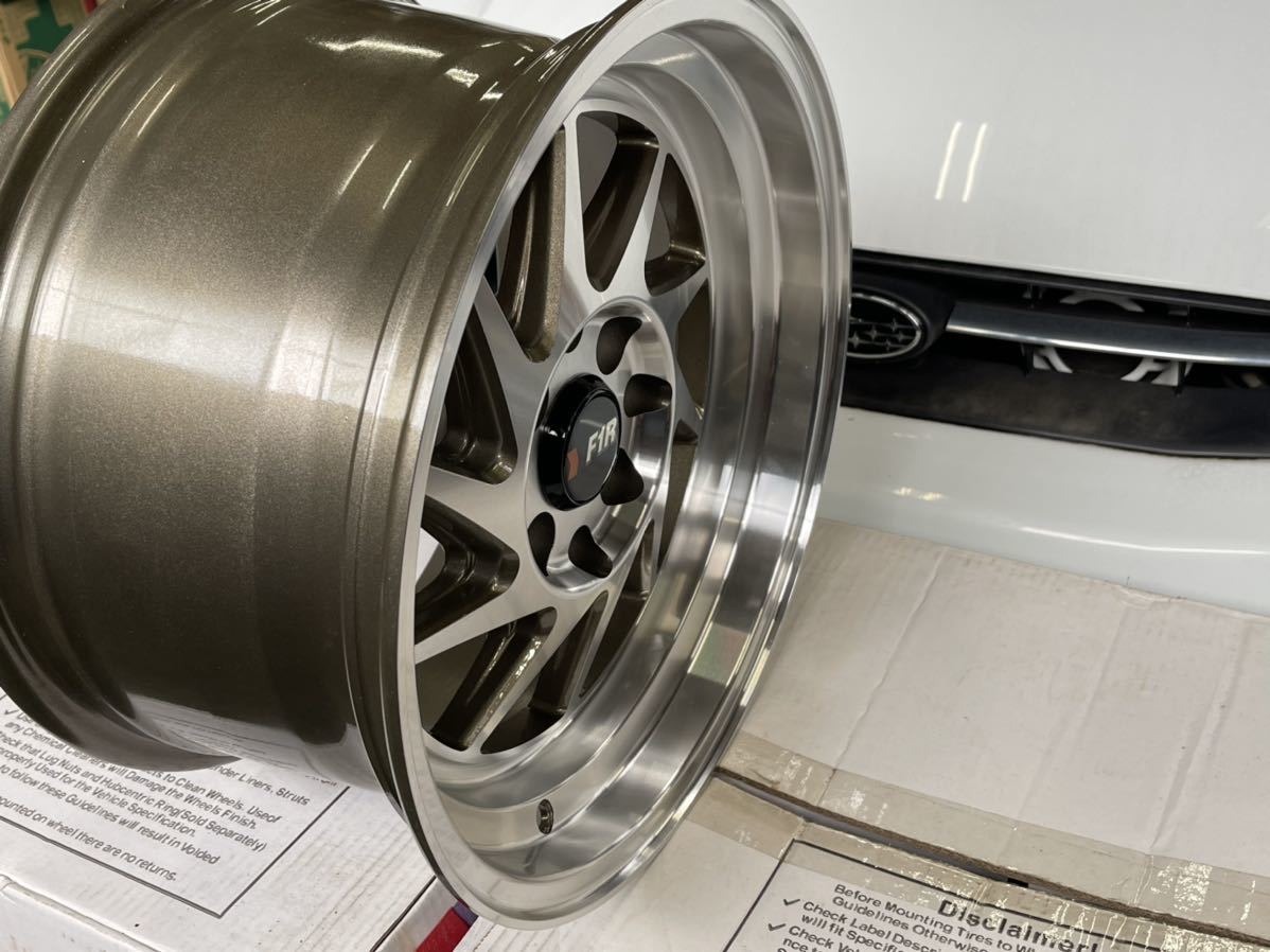 新品未使用】F1R 15inch 4H 100(114.3) 8J ＋25 4本set 深リム (旧車 