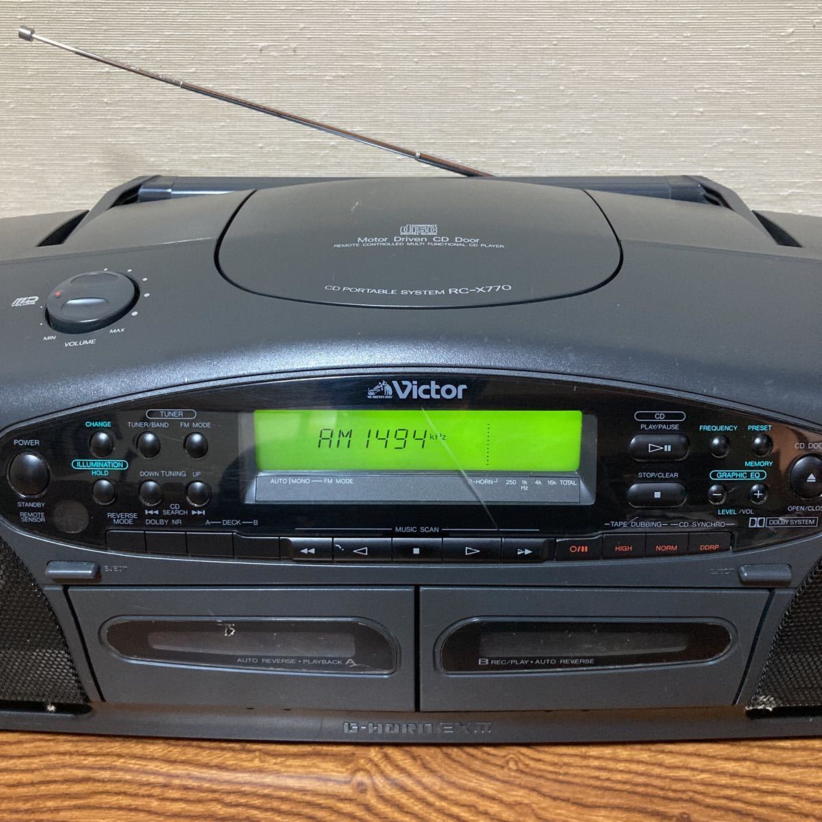 Victor RC-X750 CDラジカセ 動作品 バブルラジカセ リモコン付き