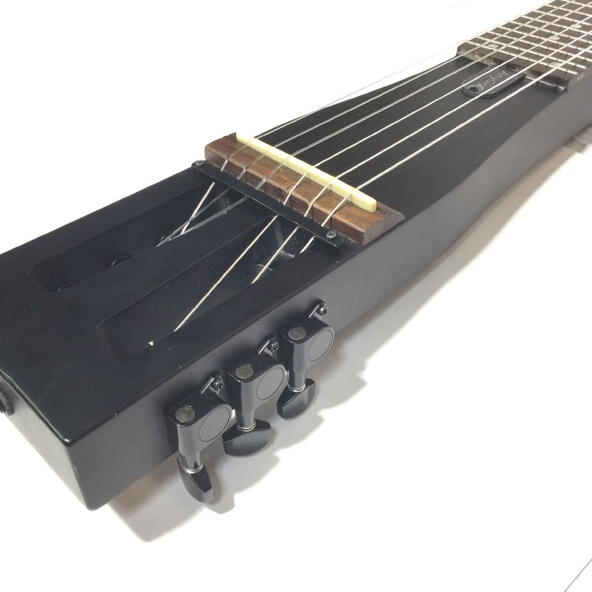 AnyGig レフティ トラベルギター ポータブル エレキギター ブラック