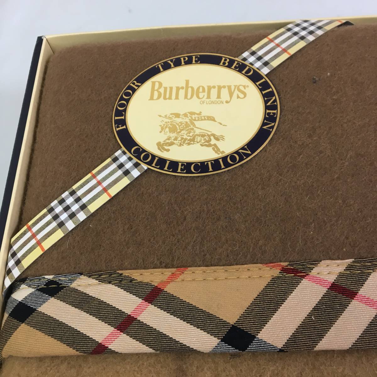 未使用品 Burberrys バーバリー ウール毛布 純毛毛布 ブラウン ノバ