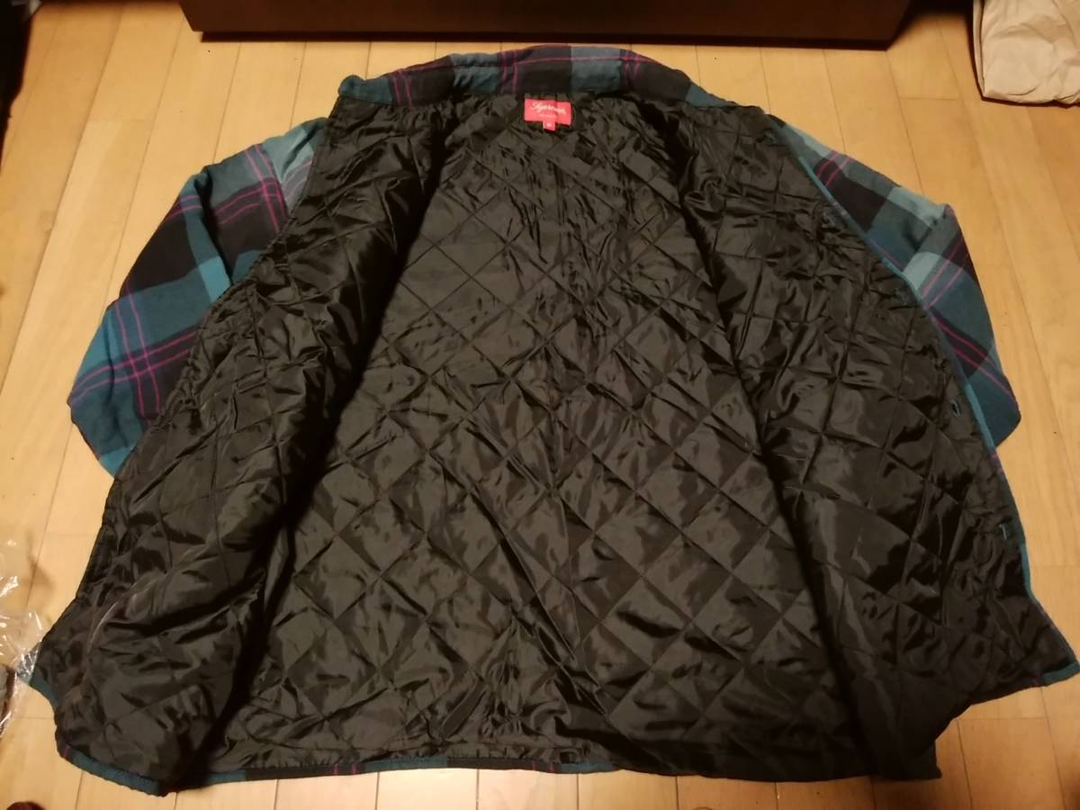 Supreme シュプリーム】チェック柄キルティングジャケットM ビッグ文字 
