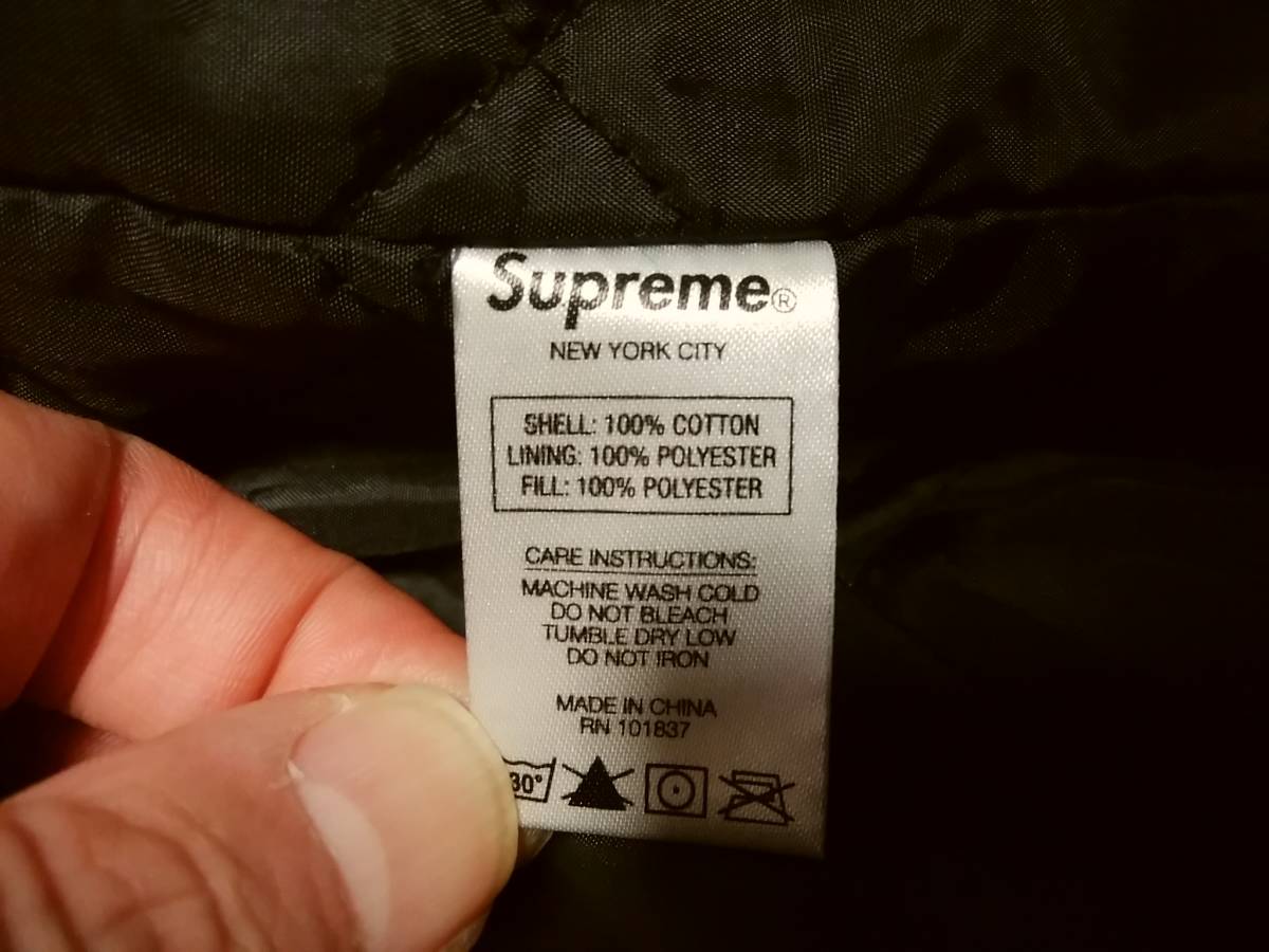 Supreme シュプリーム】チェック柄キルティングジャケットM ビッグ文字 