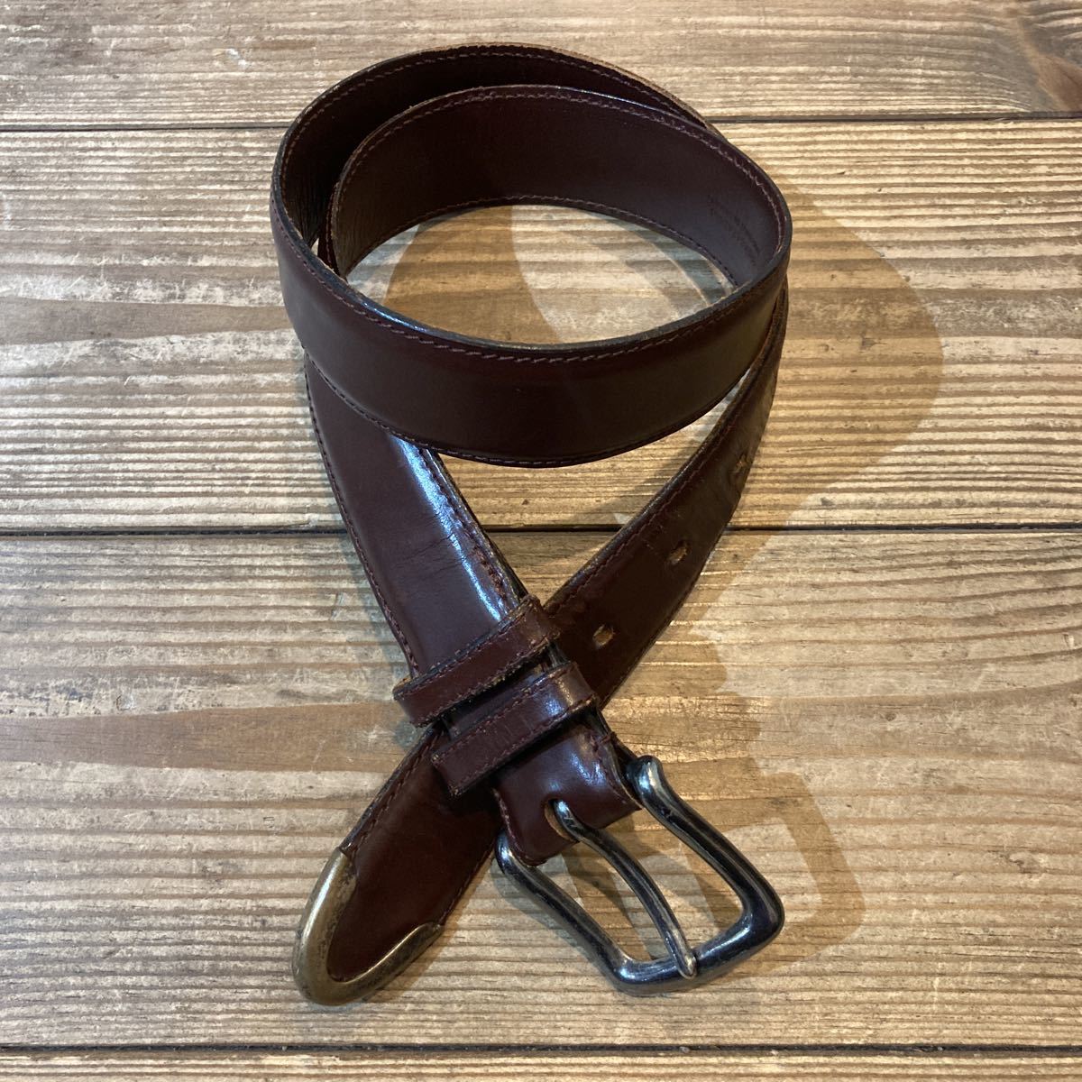 Whitehouse Cox レザーベルト B.8665 ダークブラウン 茶色 WhitehouseCox レザーベルト ブラウン ホワイトハウスコックス madein