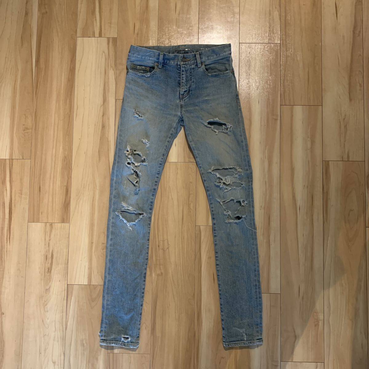 15AW SAINT LAURENT PARIS サンローラン Destroy Crash Damage Jeans 