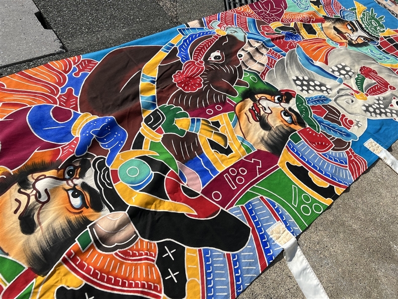 専用　幟旗　のぼり旗　のぼり　古布　木綿 181【初荷】 古布 木綿 のぼり旗 ② 長さ8m75cm 幅97cm 1.6kg 武者絵