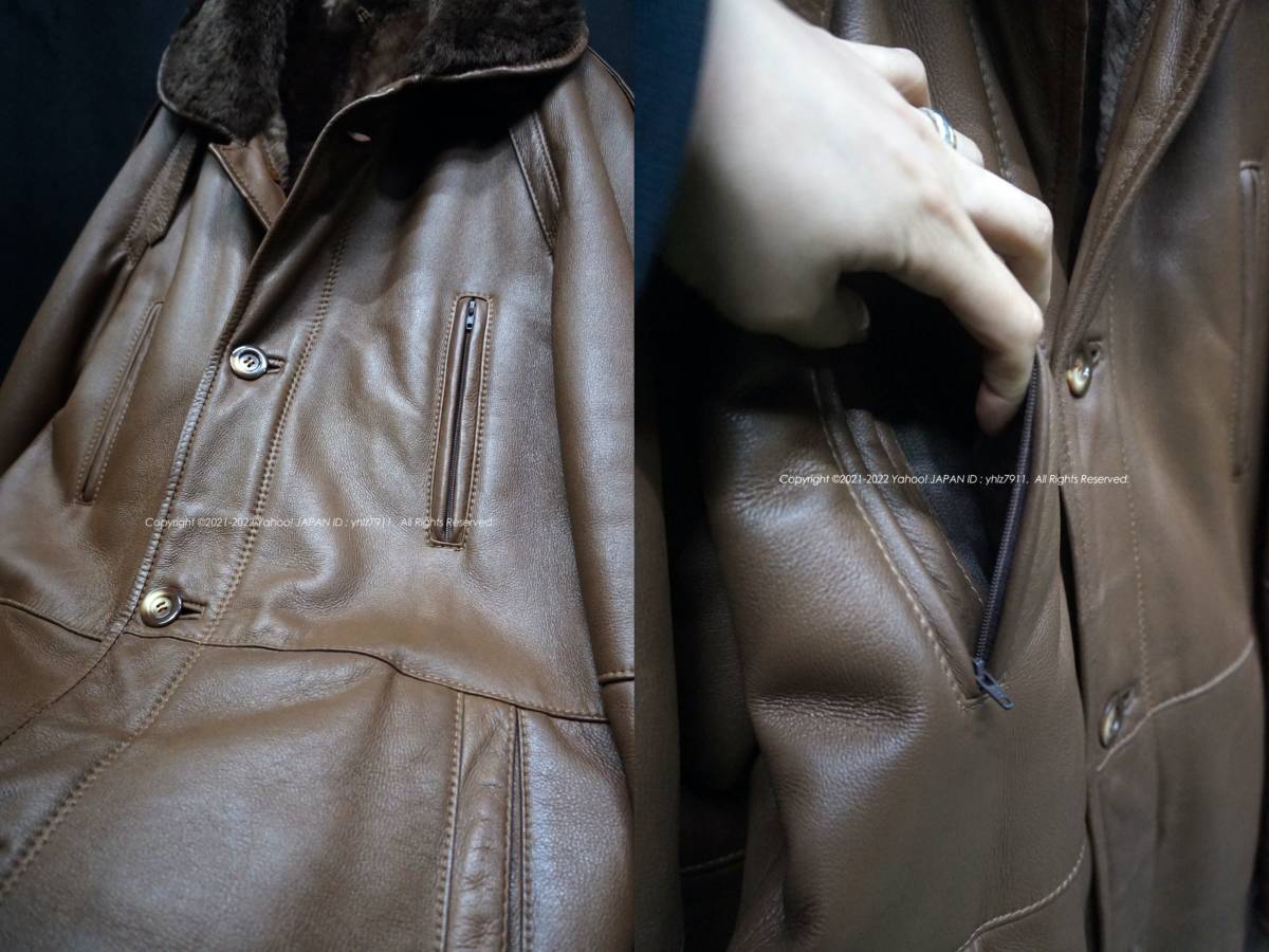 スペイン製 ADARCREA LEPANTO リアルムートン シアリングコート 48 