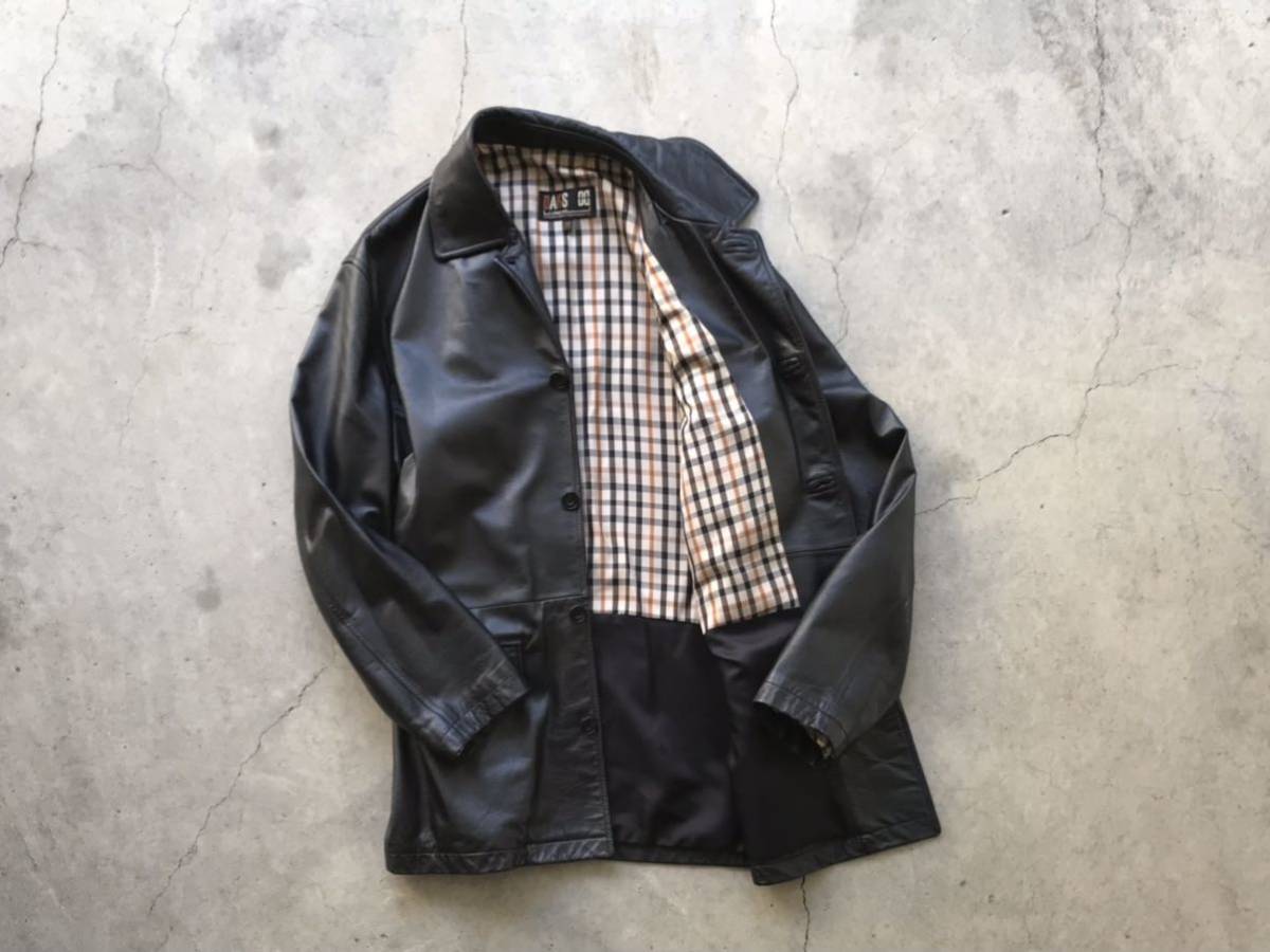 DAKS LONDON レザー カーコート M ダックス メンズ ブルゾン 