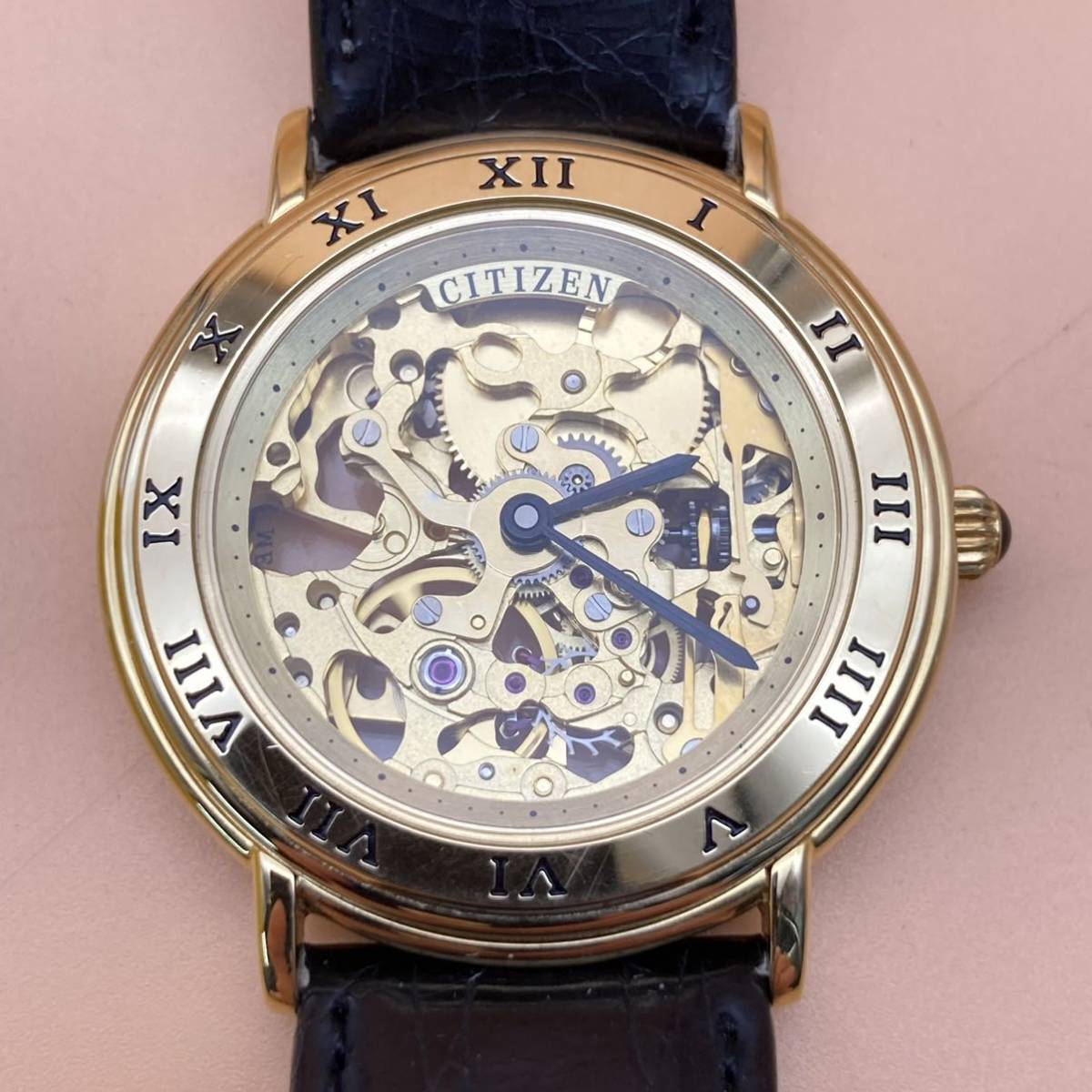 スケルトン 8234-824121K シチズン 手巻き CITIZEN 腕時計 両面 動作品 