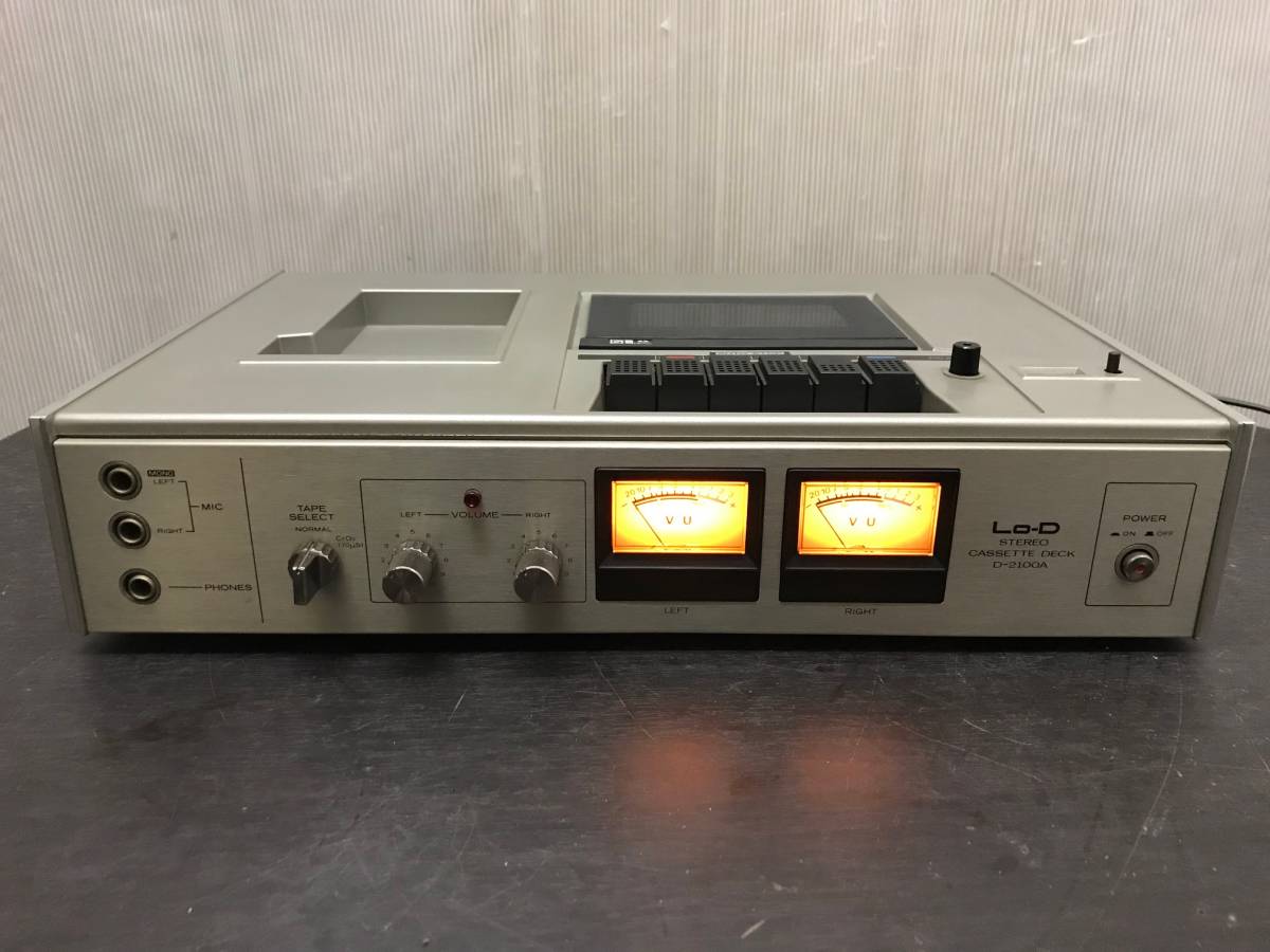 HITACHI　カセットデッキ　カラオケセット 通電OK Lo-D ステレオカセットデッキ D-2100A Lo-D カセットデッキ