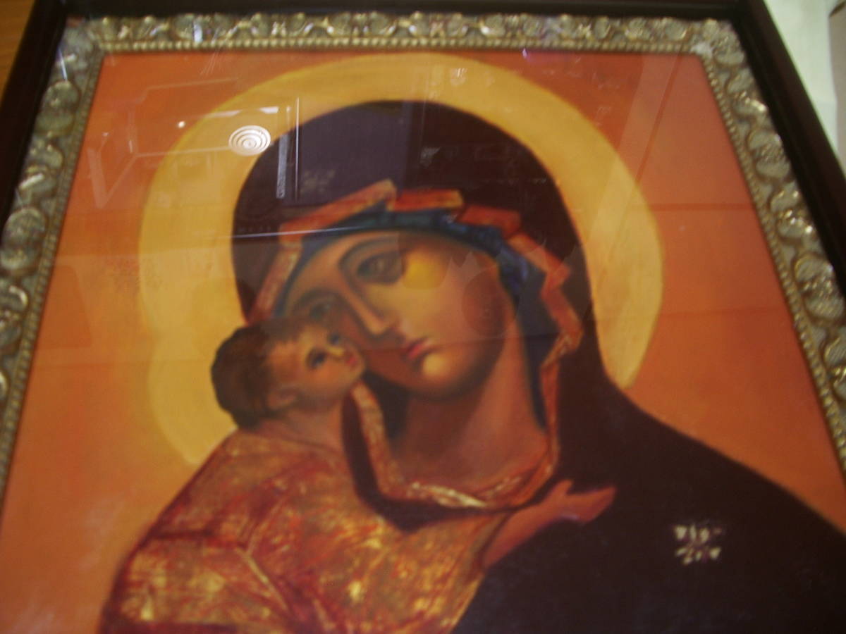 フィリピンイコン板画 聖母C （板絵イコン 懐妊の聖母マリア イタリア 