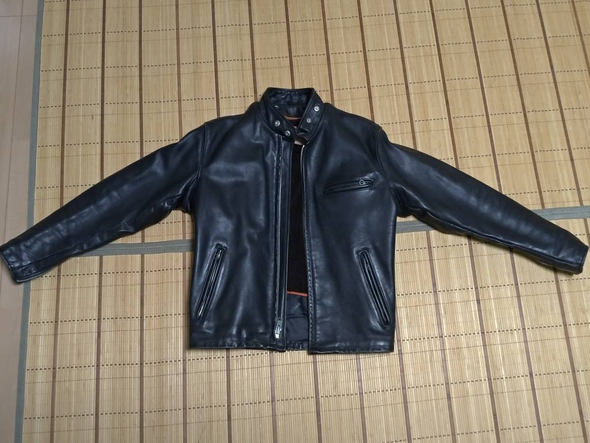 Schott ショット 641 シングルライダース サイズ38 黒 ライナー付 