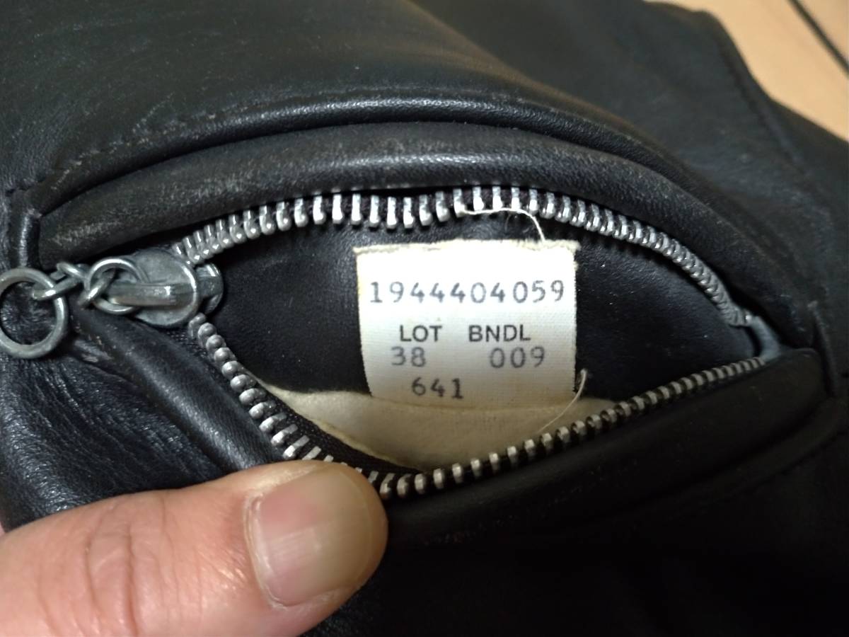 Schott ショット 641 シングルライダース サイズ38 黒 ライナー付 