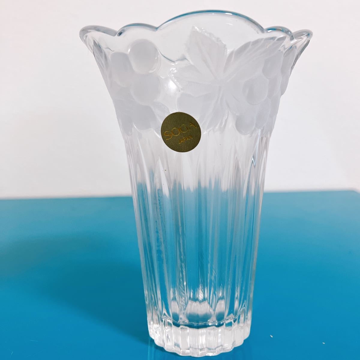 未使用 曽我ガラス SOGA GRAPE フラワーベース FLOWER VASE 花瓶 