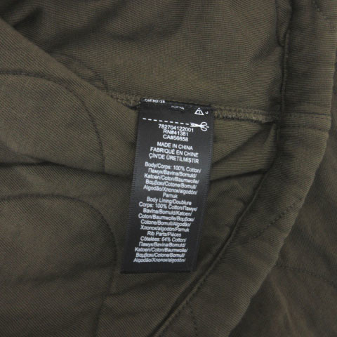 未使用品 ダブルアールエル RRL キルテッド コットン ジャージー フーディ パーカー ジップアップ MNRRKNI16810070 XL カーキ メンズ
