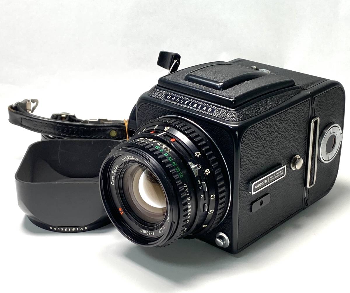  ハッセルブラッド Hasselblad 500 CM 500C/M 黒 + Planar T CF 80mm F2.8 フード付＋A12 プラナー 中判カメラ コレクター放出品 black(ハッセルブラッド)｜売買されたオークション情報、yahooの商品情報をアー 中判