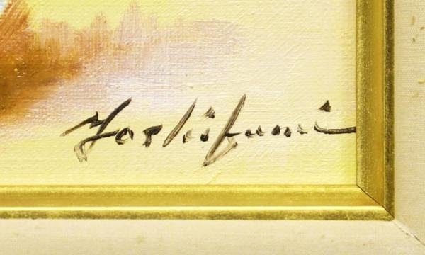 渡辺芳文 花 油彩 静物画 油絵 二科会会友 E