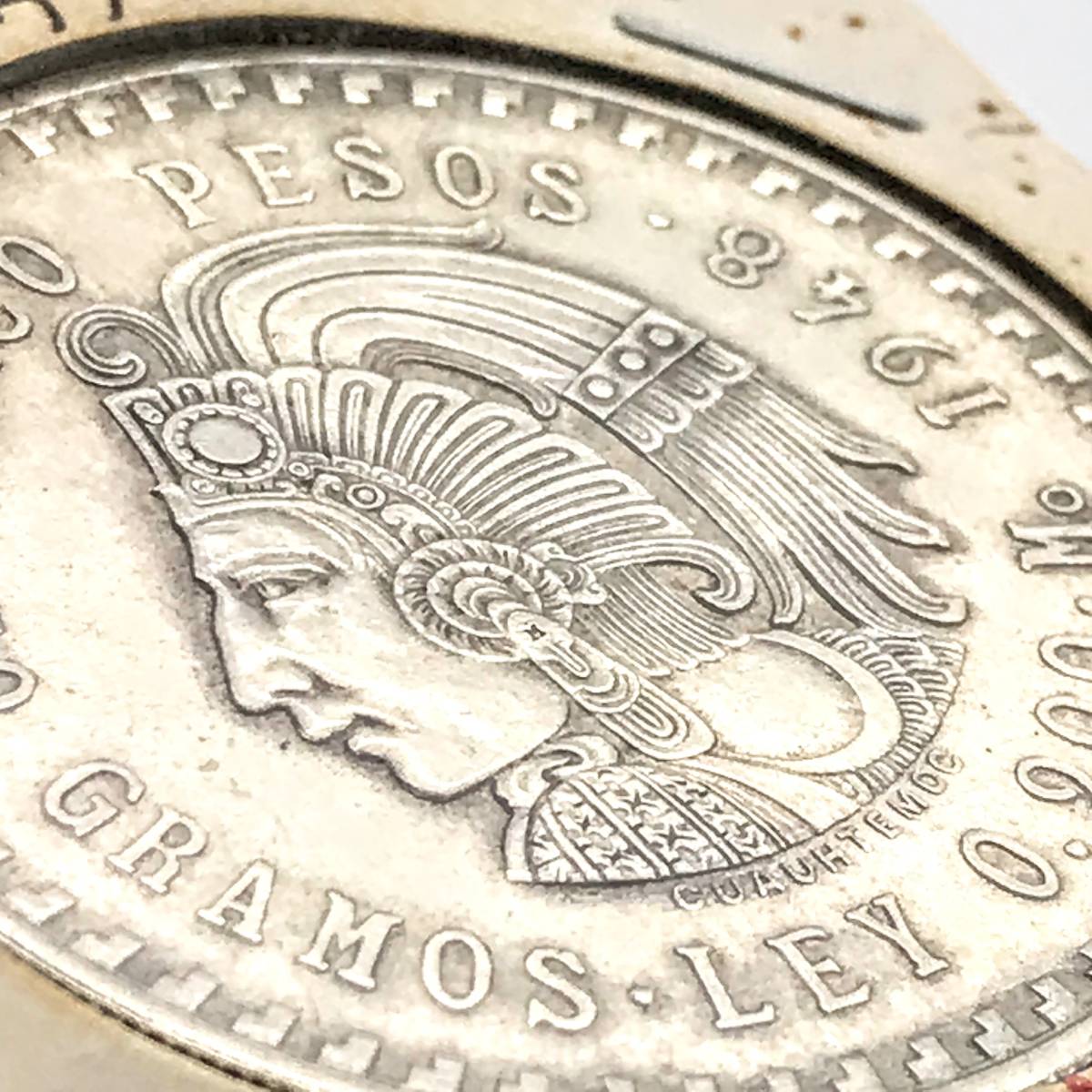 メキシコ 5ペソ 5ペソ銀貨 メキシコ銀貨 1948年 クアウテモック王 古銭