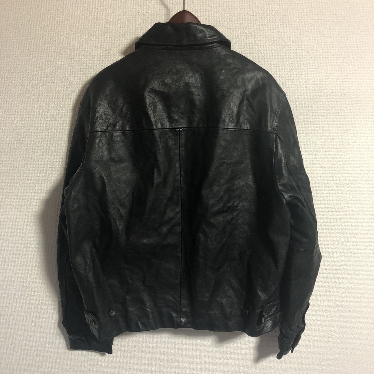 雰囲気抜群 OLD NAVY 2000年製 レザージャケット ブラック XL 雰囲気抜群 OLD NAVY 2000年製 レザージャケット ブラック XL 雰囲気