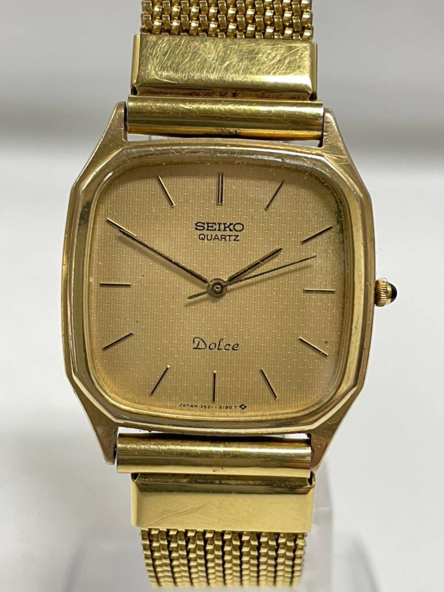【得価，本物保証】 1円スタート SEIKO QUARTZ Dolce / 9521-5190 セイコー ドルチェ 14K ケース 刻印あり クオーツ メンズ 腕時計(ドルチェ)｜売買されたオークション情報、yahooの商品情報をアーカイブ公開 - オークファ ドルチェ