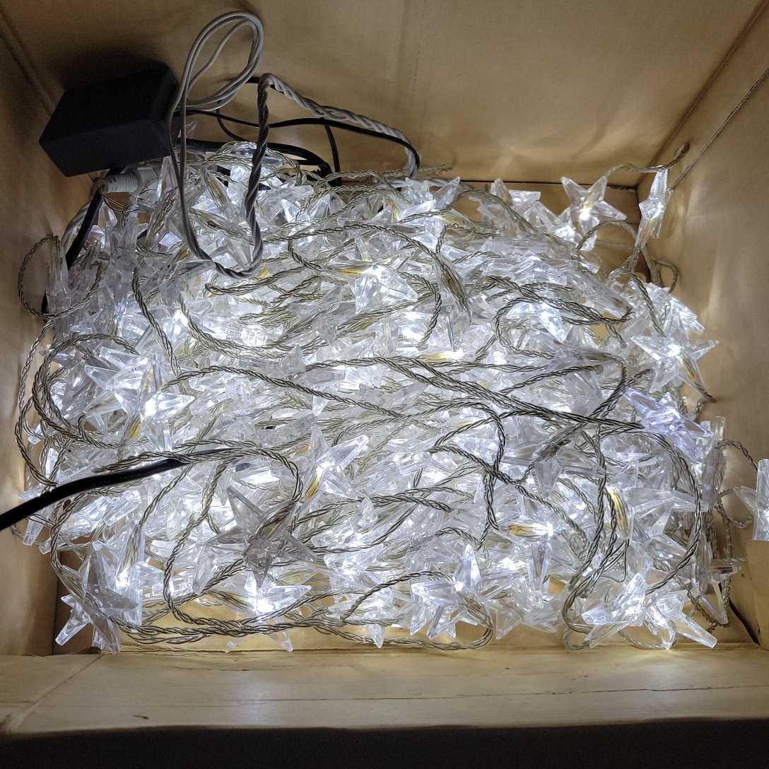 クリスマスイルミネーション LED スター青白コントローラー付きタイマー イルミネーション LED クリスマス 飾り付け コンセント式 22パターン