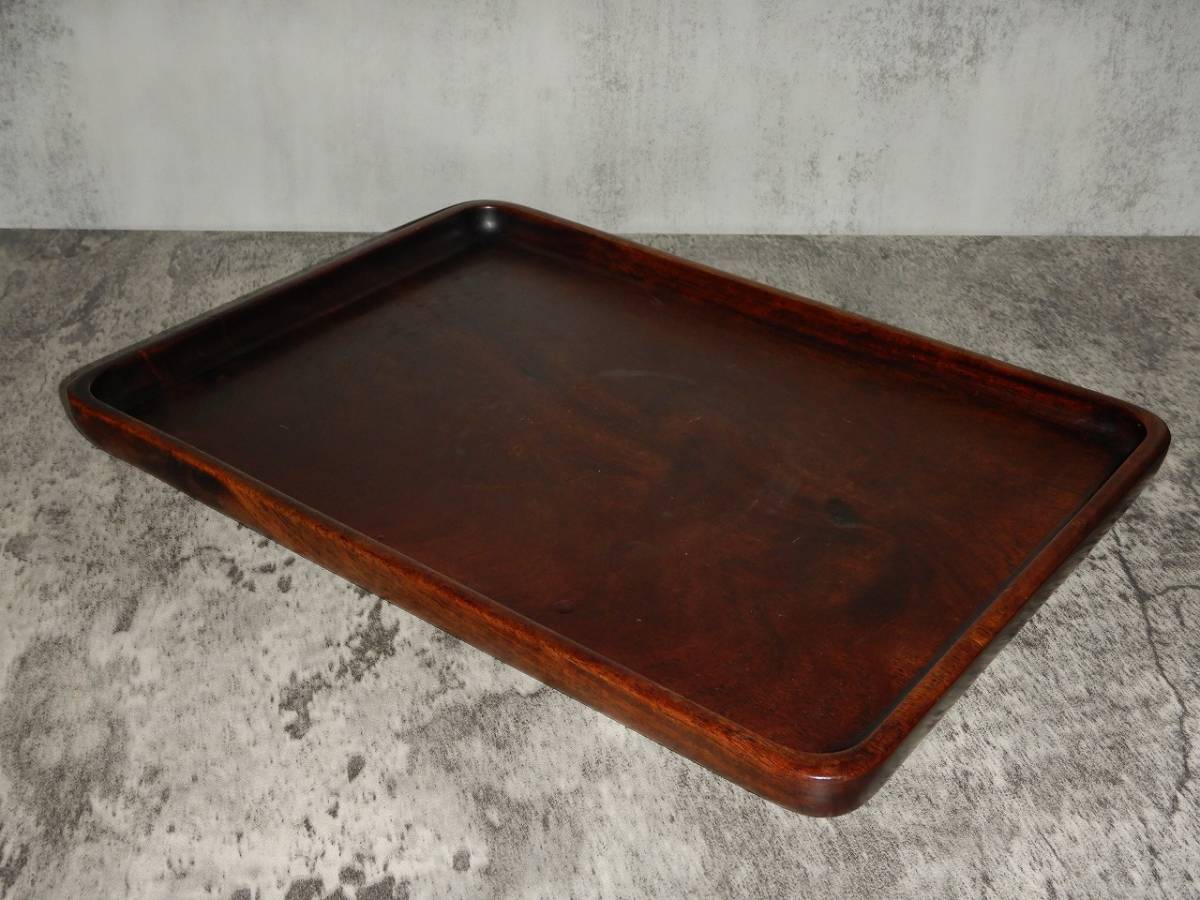 煎茶盆 茶道具 煎茶道具 唐木 刳り貫き 煎茶 ⁄ 公式通販 検: 盆器 刳り
