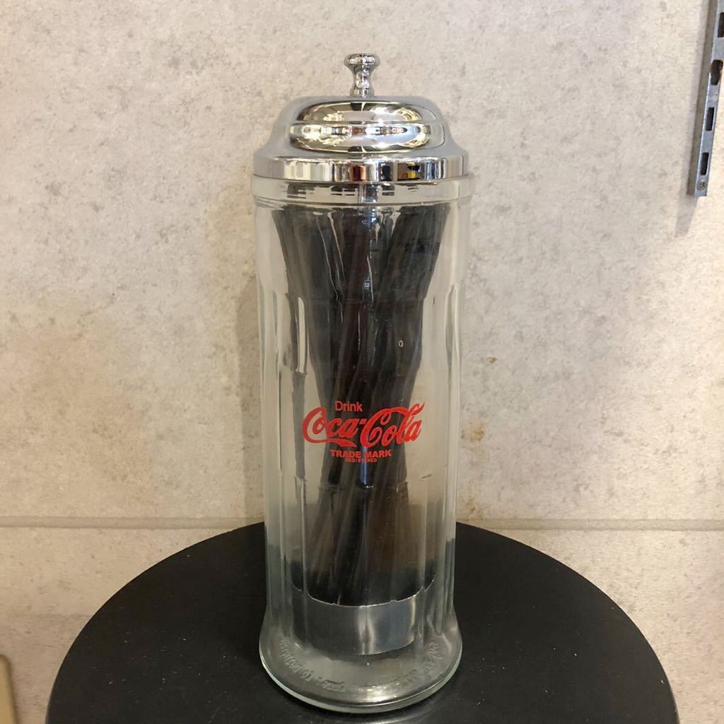 【コカコーラ】ストロー ホルダー ディスペンサー レトロ ガラス製 Amazon｜Homyl 収納筒 ストロー収納 ストローホルダー ストロー