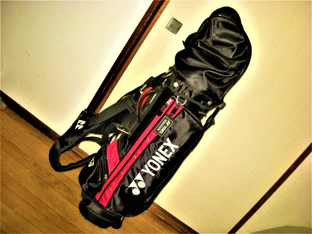 IGNIO/YONEX イグニオ/ヨネックス 美品 ジュニア ゴルフ クラブ／バッグ セット スタンドアーム付 ３点 ショルダーベルト １／7／9／パター