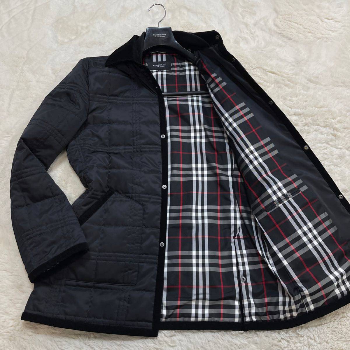 美品/Lサイズ/ホワイトグース BURBERRY BLACKLABEL ダウンジャケット
