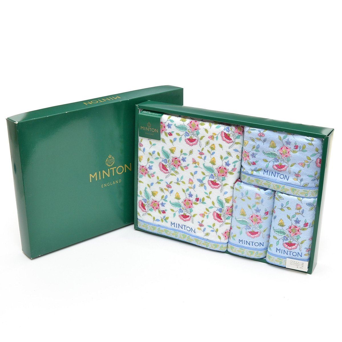 ●457743 未使用品 MINTON ミントン ハドンホール柄 バスタオル×1 フェイスタオル×2 ウォッシュタオル×1枚セット 箱入