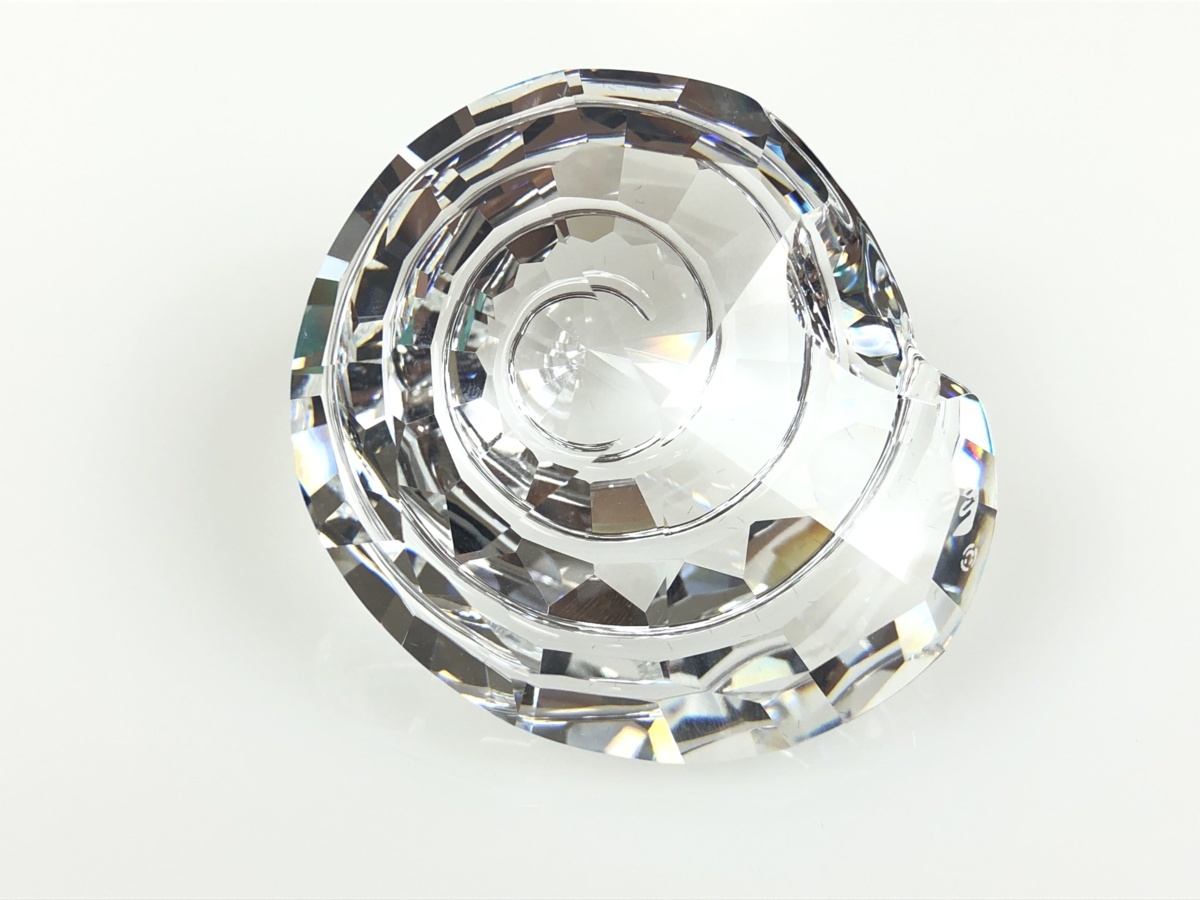 美品 スワロフスキー SWAROVSKI クリアクリスタル カタツムリ オブジェ 