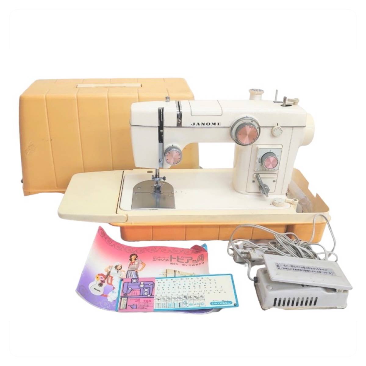 人気定番，新作 M3 通電OK/JANOME/ジャノメミシン MODEL 802 ケース フットペダル付き 手工芸 ハンドクラフト(ジャノメ)｜売買されたオークション情報、yahooの商品情報をアーカイブ公開 - オークファン ジャノメ