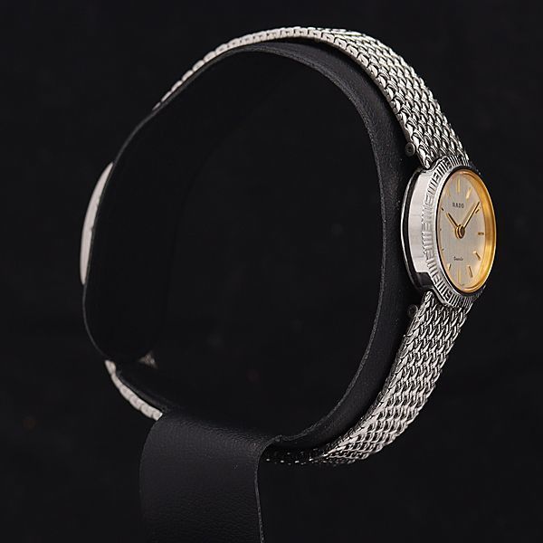 1円 ラドー QZ 133.9570.4 シルバー文字盤 ラウンド レディース腕時計  