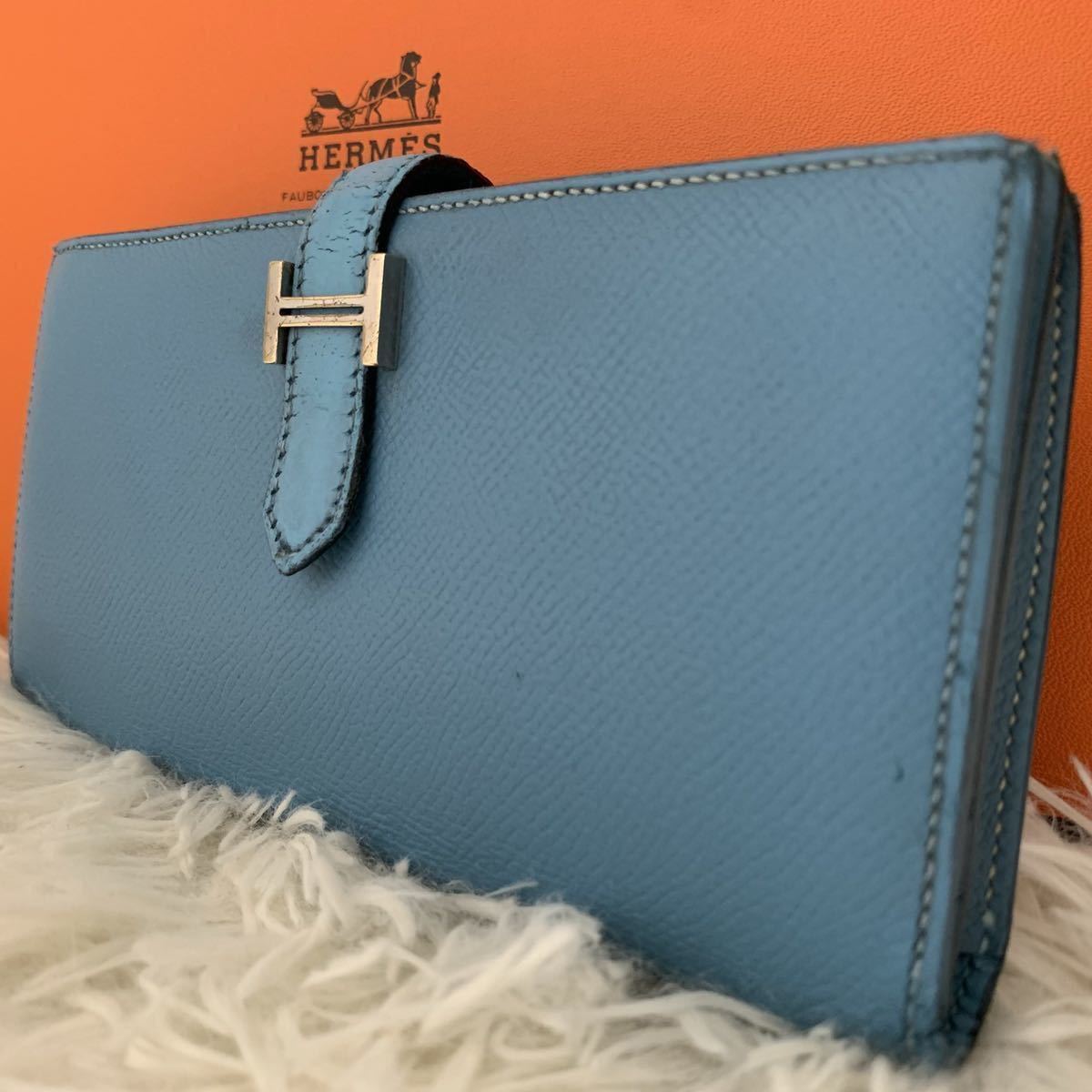 エルメス エルメス HERMES ベアンスフレ 長財布 ヴォーエプソン 