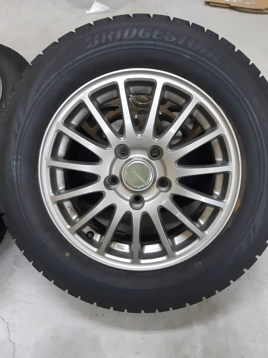 売り切り 2018年製 スタッドレスと言えばブリジストン VRX 195/65R15 8分山 ４本アルミ付き 15インチ 4穴 PCD114.3 送料基本6000円 