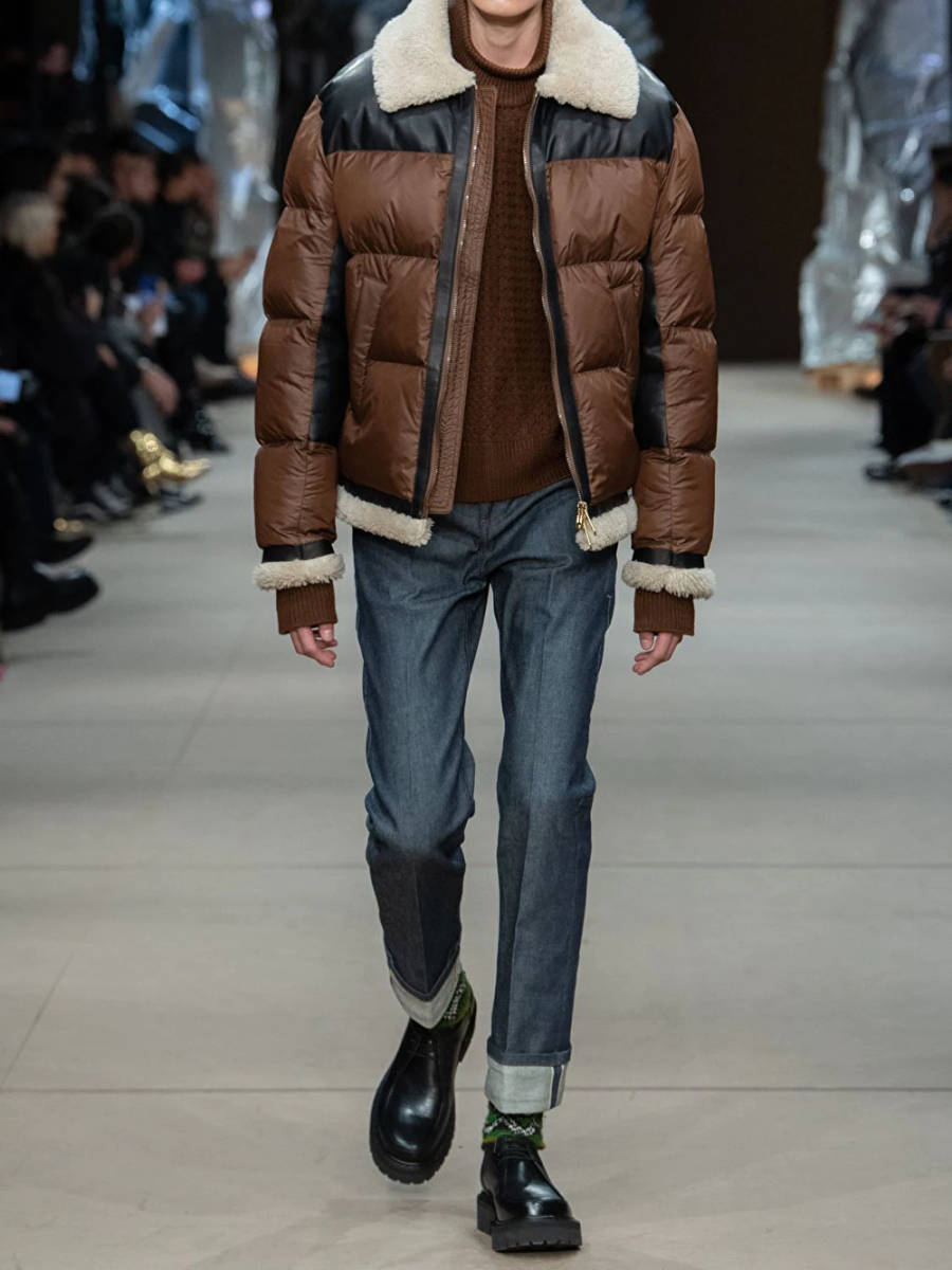 1スタ!定価363000円 新品□ NEIL BARRETT Down Jacket In Leather