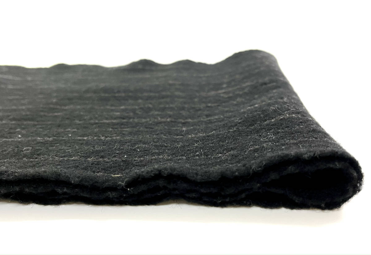 agnes b ウール マフラー ★ブラック ストライプ柄(中古美品）