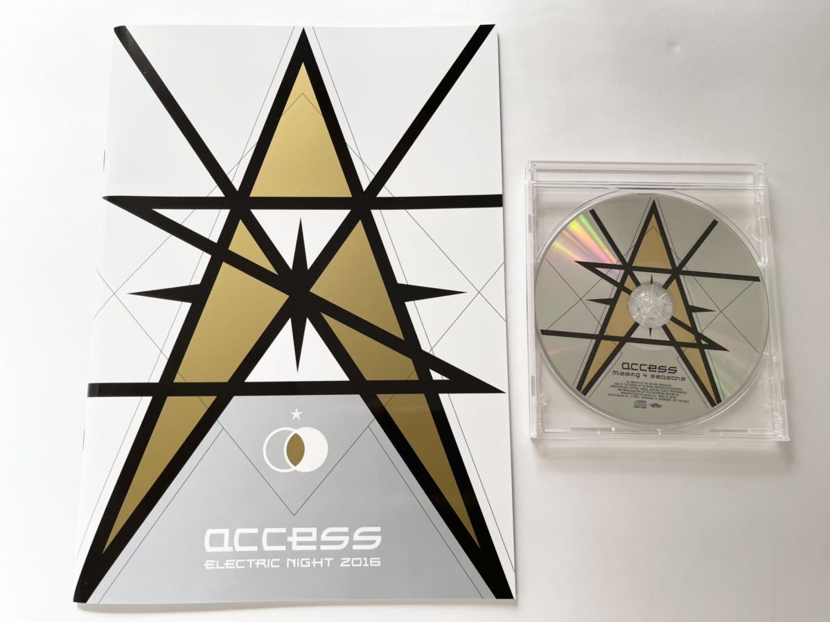 新品！access ELETRIC NIGHT 2016 ツアーパンフレット＋会場特典CD「missing 4 seasons」セット　浅倉大介　貴水博之　未視聴