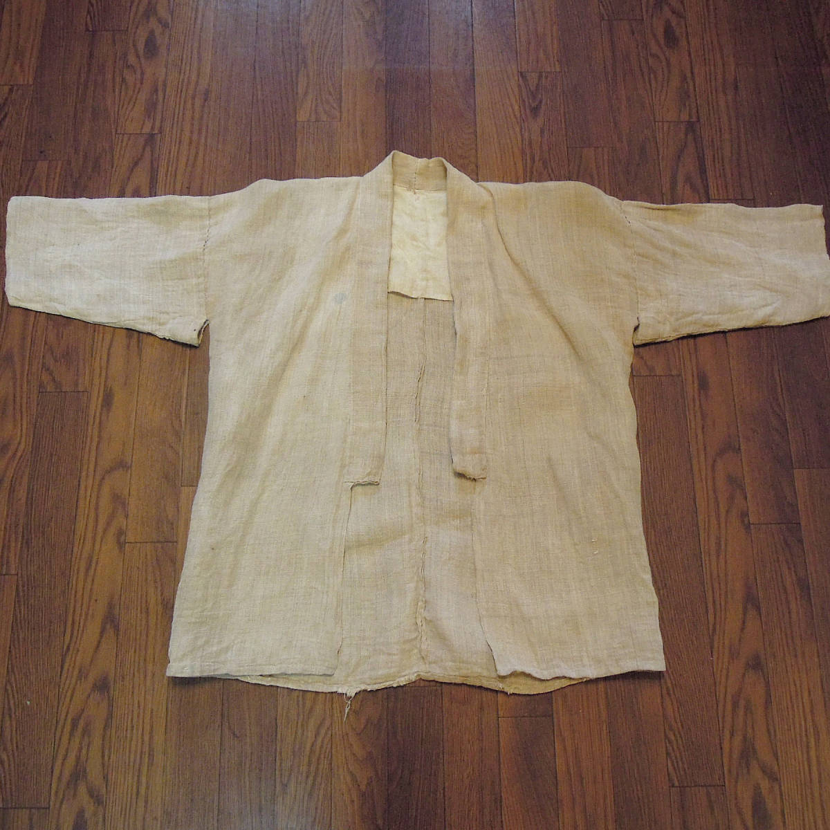 本麻 【野良着】古布 珍品 希少 生成り ダメージ ヘンプ ビンテージ リメイクベース