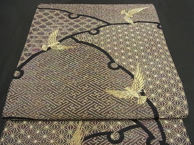 着物屋こころ□染色作家 斉藤三才 両面六通柄袋帯 三才鳥 羅