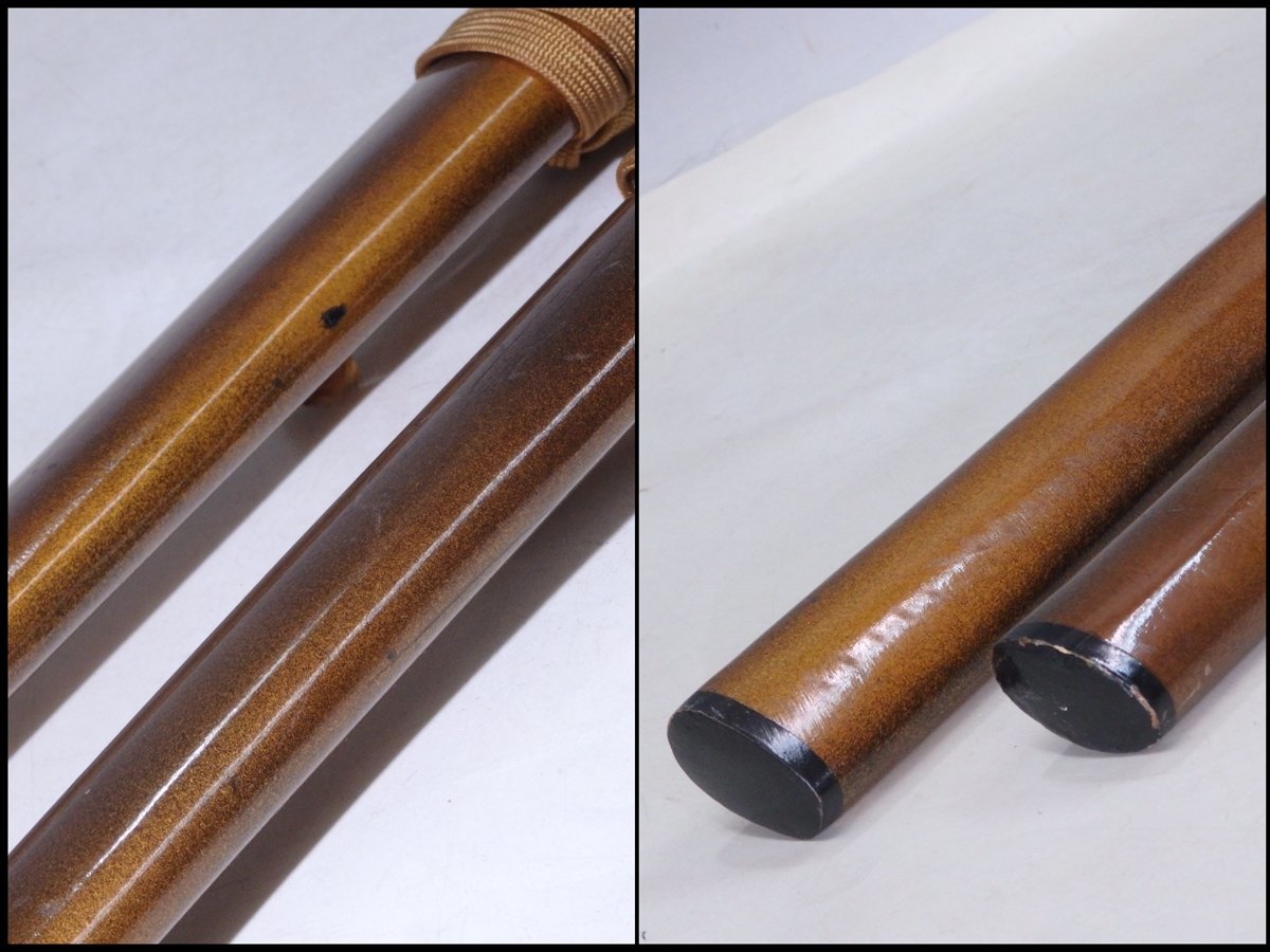 ★鞘は金梨地！【模擬刀2本セット】鍔は雲龍の浮き彫り！　刃には龍の彫り！　長104cm　短70cm　ミリタリー コスプレ 模造刀 △ミリタリー模擬刀 (模造刀仕様) インテリア 雲龍の鍔 雲龍図鍔(TU-050517)｜刀・日本刀の販売なら日本刀専門店