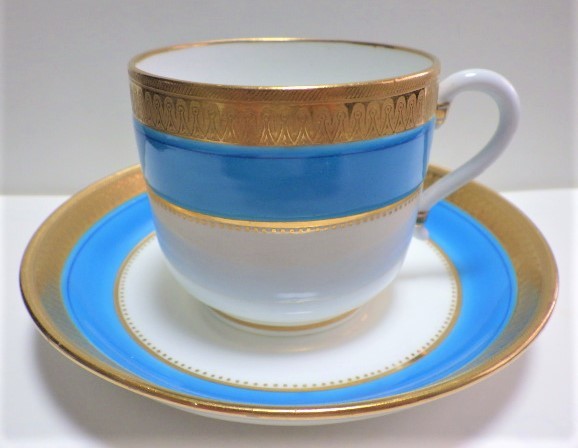 MINTON(1874年↑の陰刻マーク)ブルーボーダー カップ&ソーサー