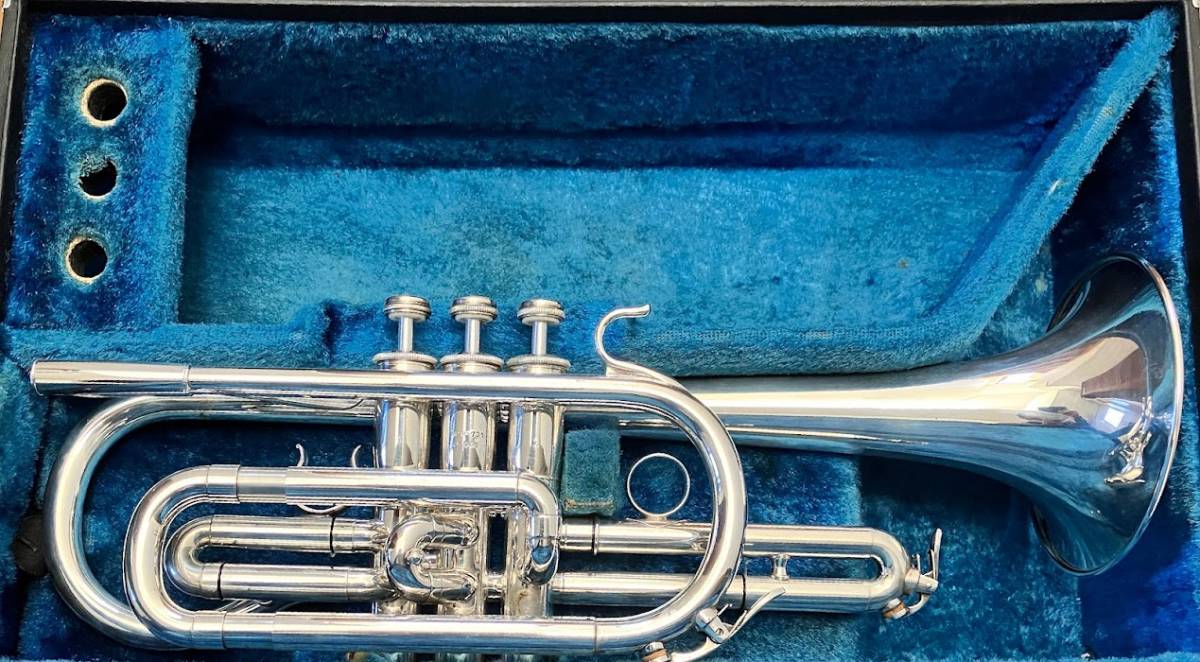 希少綺麗 YAMAHA ヤマハ YCR-731 ロングコルネット 銀メッキ 5桁 希少